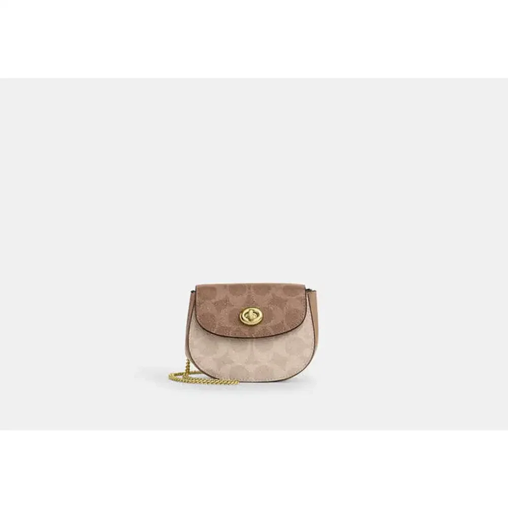 Coach Outlet Turnlock Card Case In Blocked Signature Canvas - Picture 1 of 1